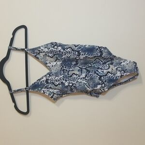 Shade & Shore blue python print one piece swimsuit size Small